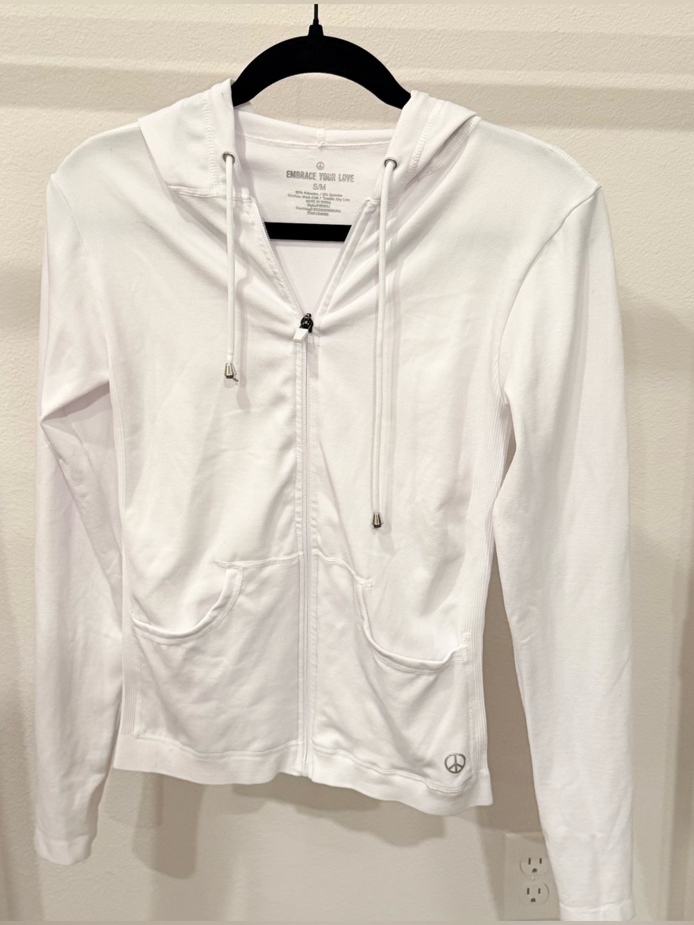 White Zip Hoodie - Women's Lightweight Hooded Jacket
